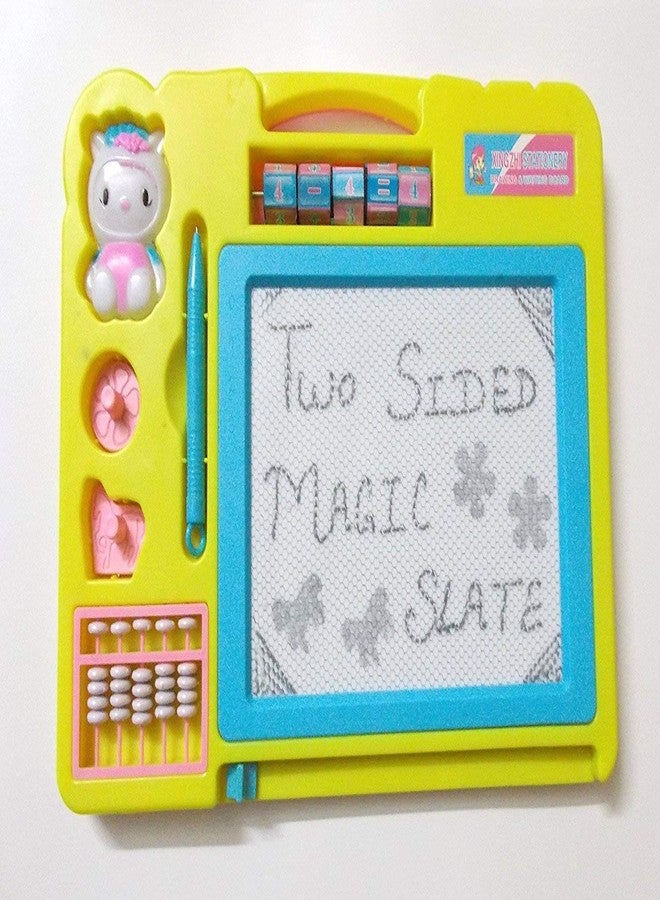 ANG� Double Sided Magnetic Slate Whiteboard and Blackboard with Chalk, Duster and Stylus (Multicolor) - Image 3